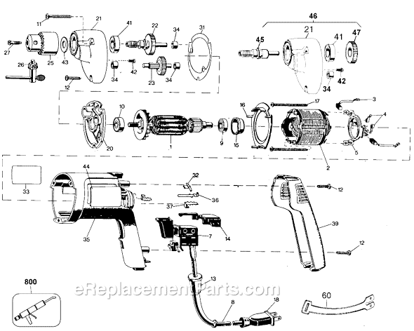 Page A Diagram and Parts List for 6920 Type 100 Black and Decker Electric Drill